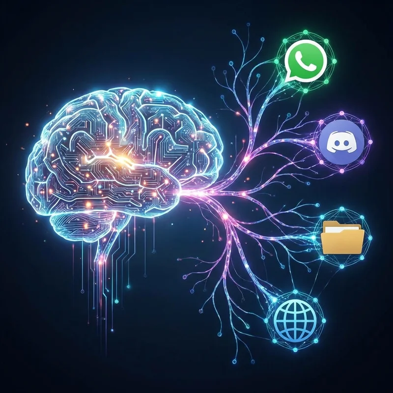 OpenClaw AI Network - AI brain connecting to apps